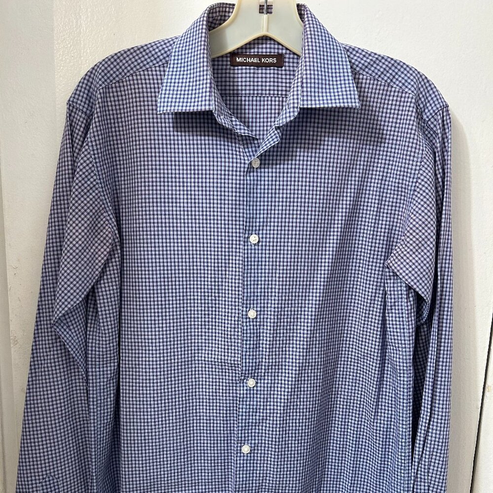 Michael Kors Blue Plaid Boys long sleeve shirt size 18
